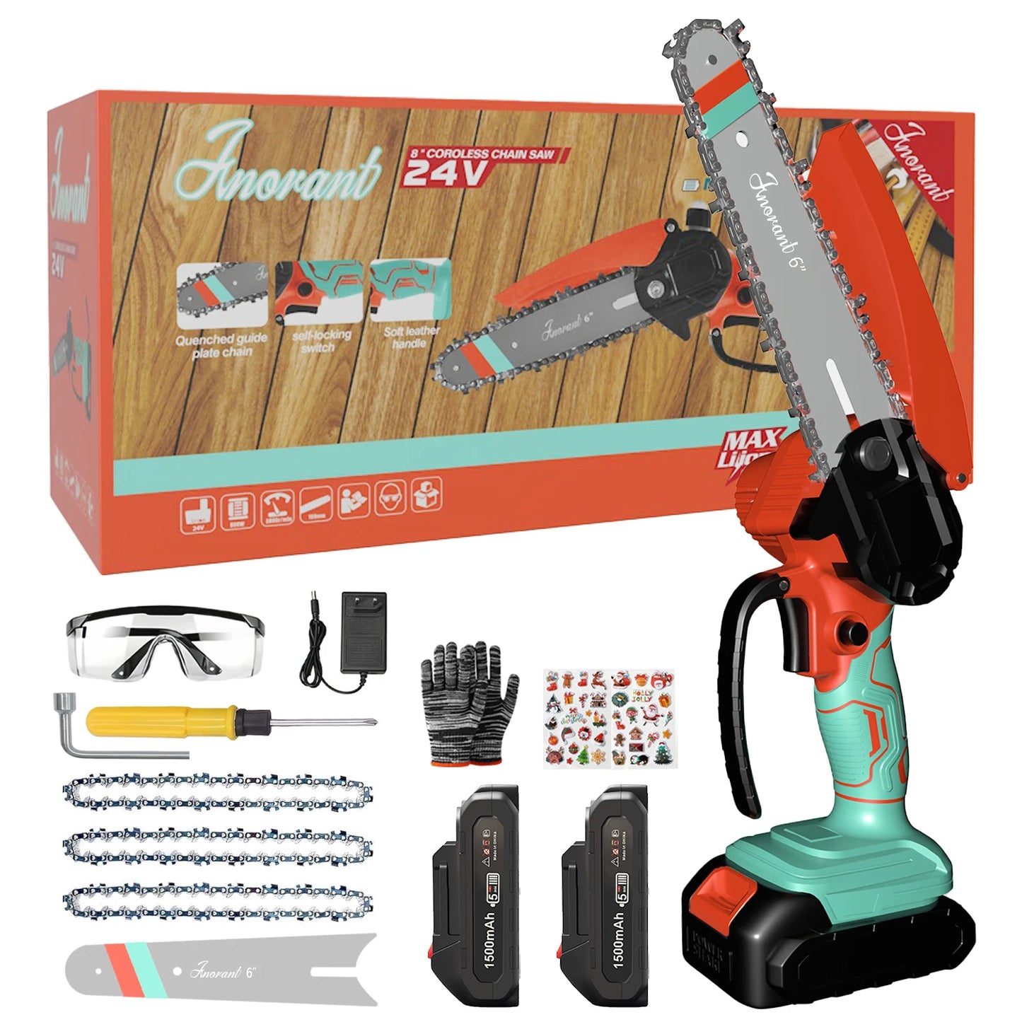 Cordless Chainsaw With Dual Batteries Portable Tree Cutter
