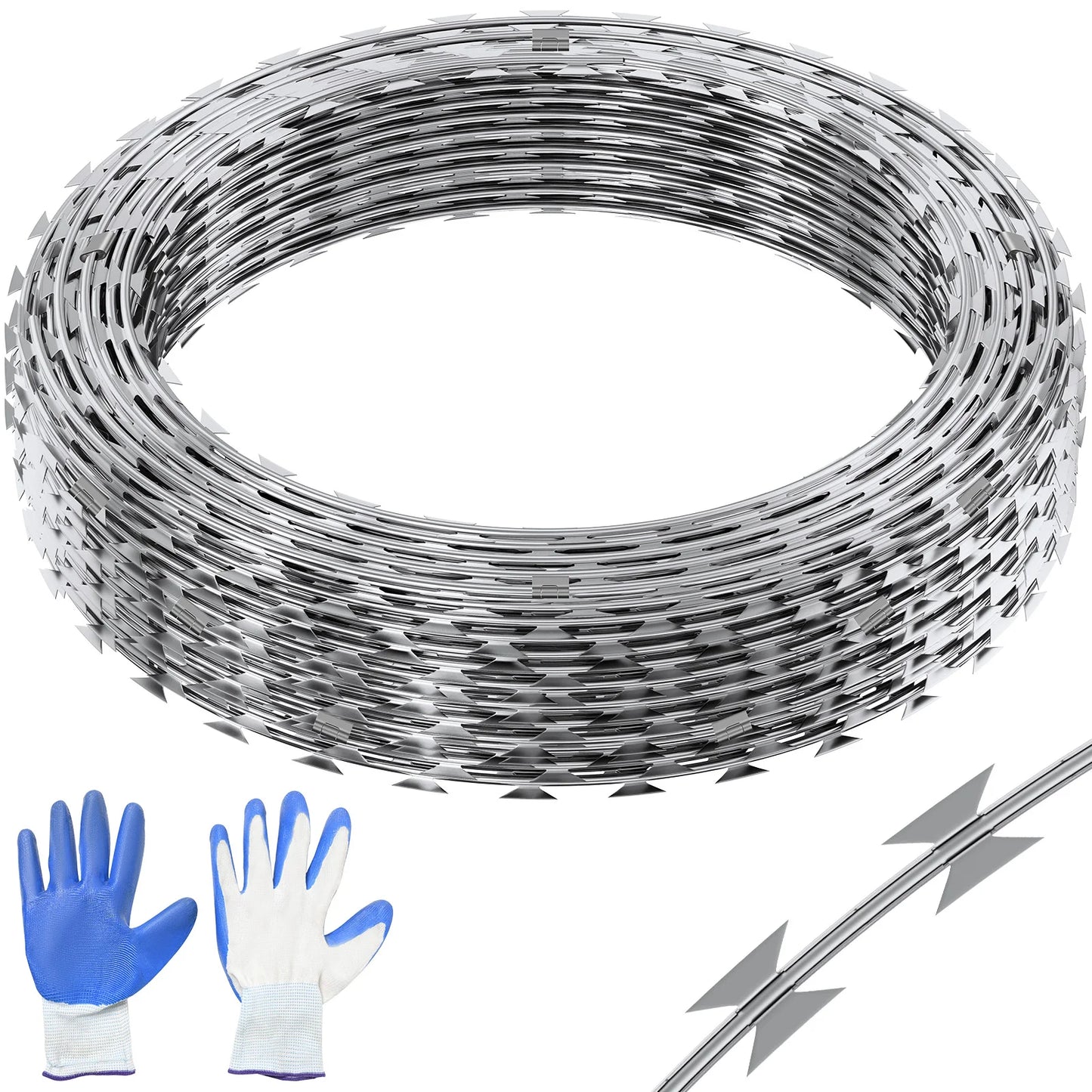 SucceBuy Double Spiral Barbed Wire Fence Rolls for Garden
