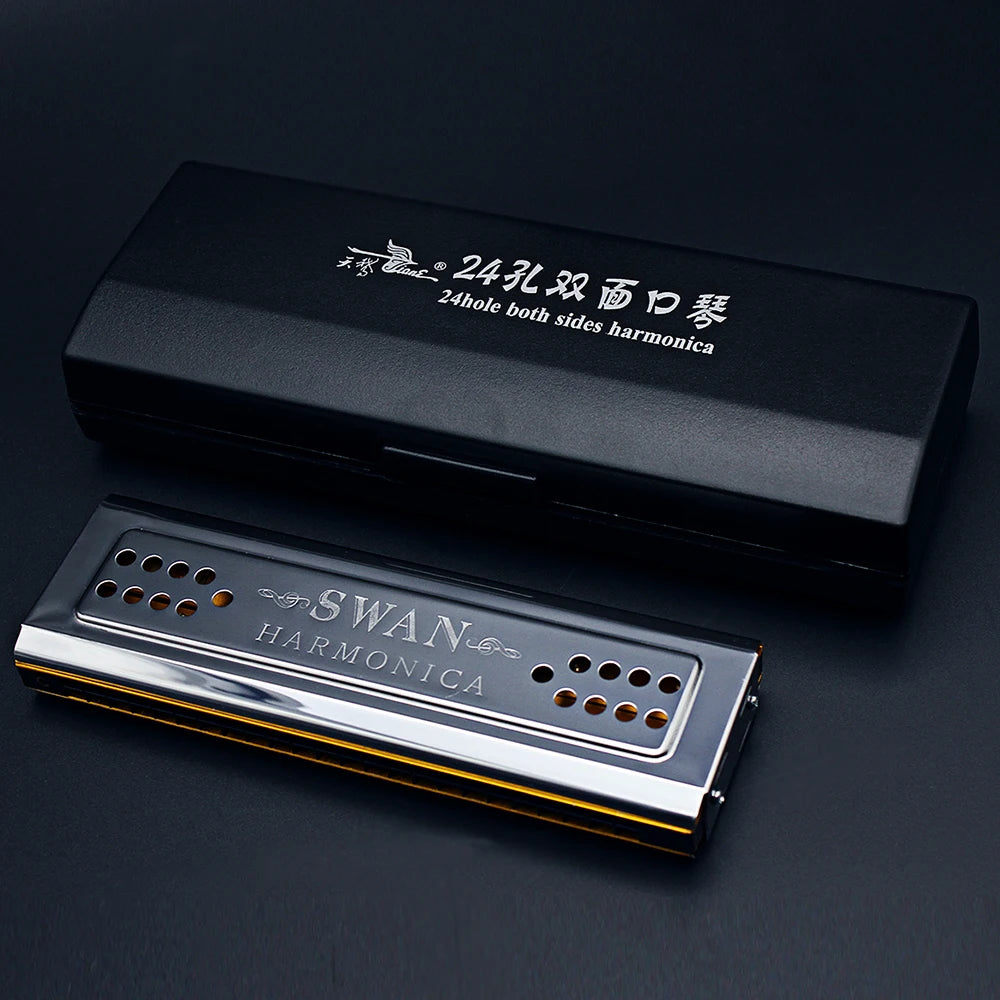 IRIN Swan 24 Holes Tremolo Harmonica C G Key Professional