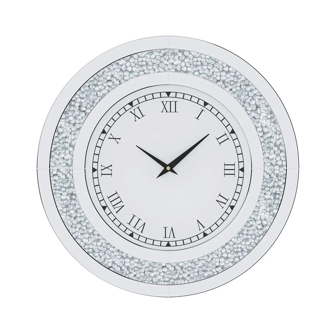 LUVODI Modern 3D Crystal Wall Clock With Roman Numerals