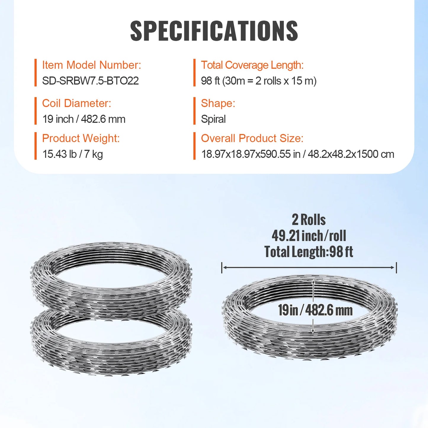 SucceBuy Double Spiral Barbed Wire Fence Rolls for Garden