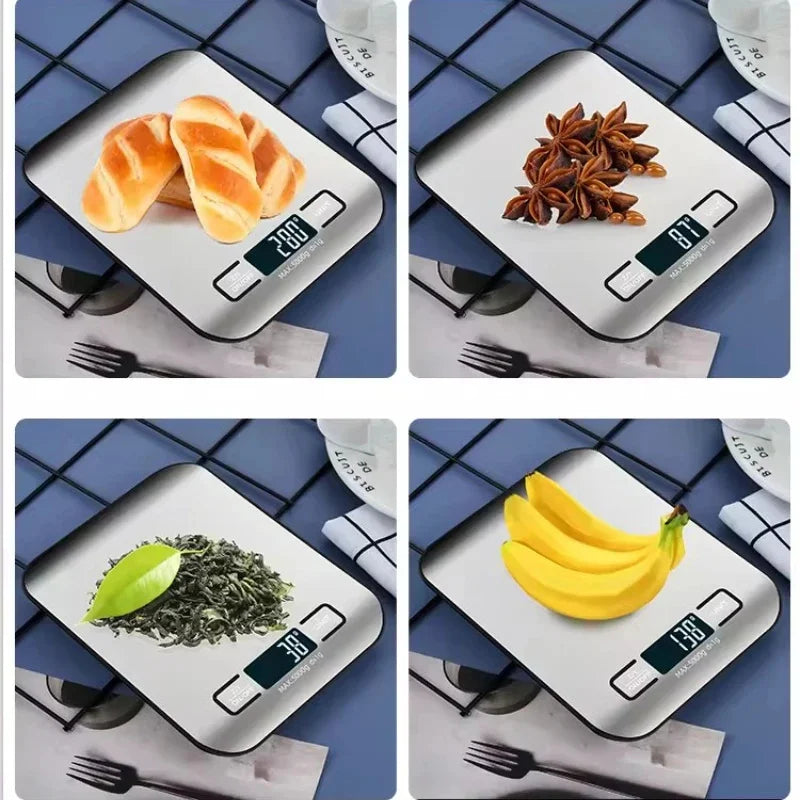 Digital Kitchen Scale With LED Display 5kg Capacity Stainless Steel
