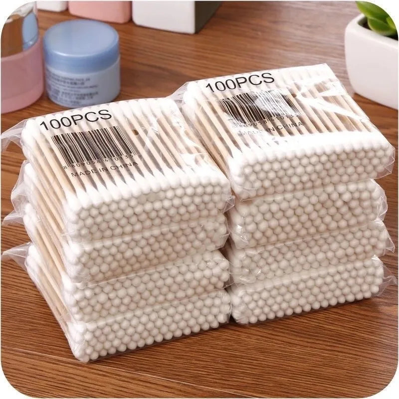 disposable double head cotton swabs hygienic cleaning for home use makeup remover ear cleaning cotton swabs