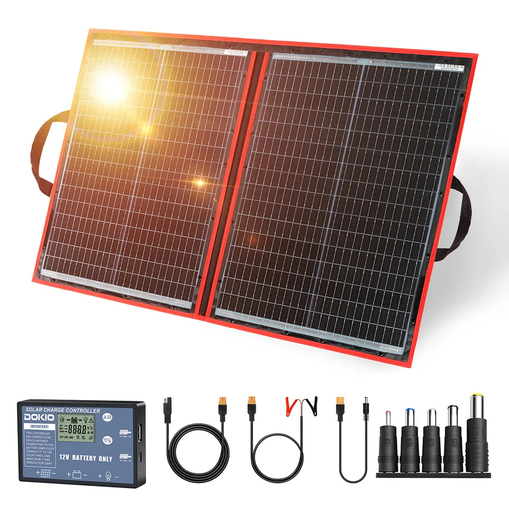 Dokio 200W Foldable Solar Panel with 12V Controller