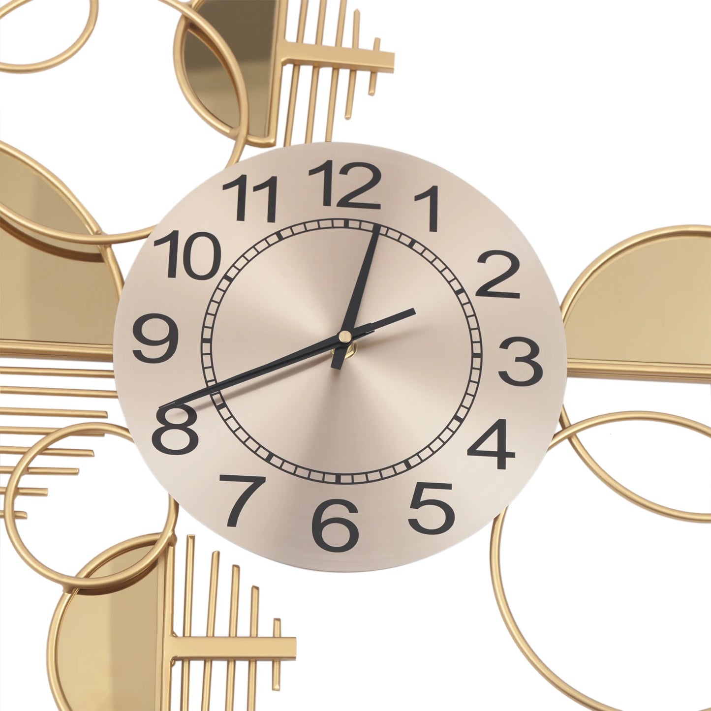 Creative Modern Metal Wall Clock Battery Operated Silent Minimalist Gold