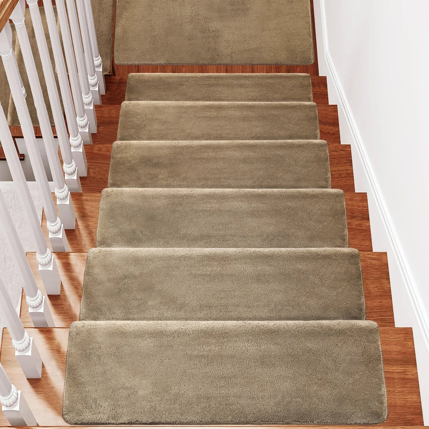 Bullnose Non Slip Stair Treads Ultra Plush Peel and Stick