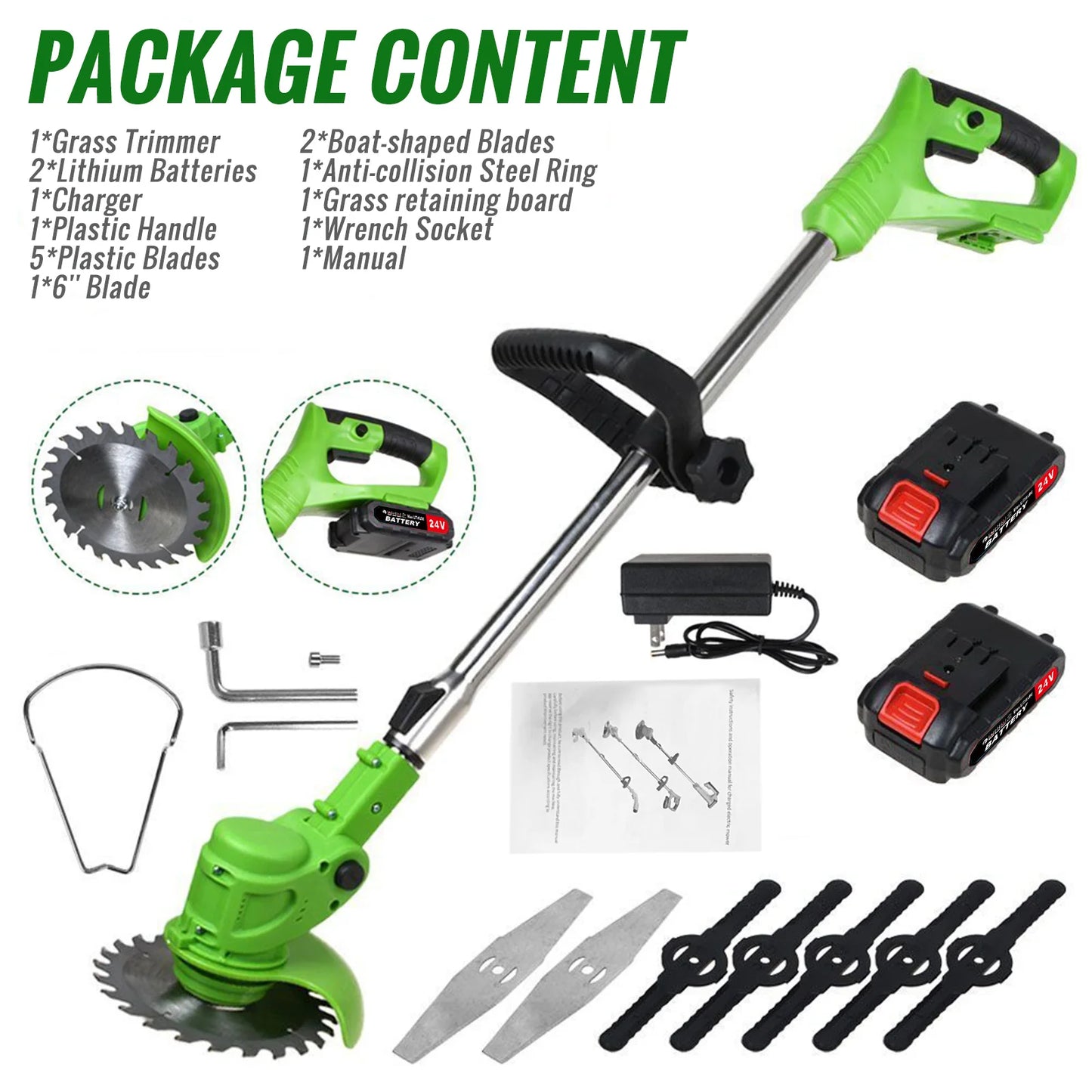 Cordless Weed Trimmer 2 In 1 With Charger And Batteries