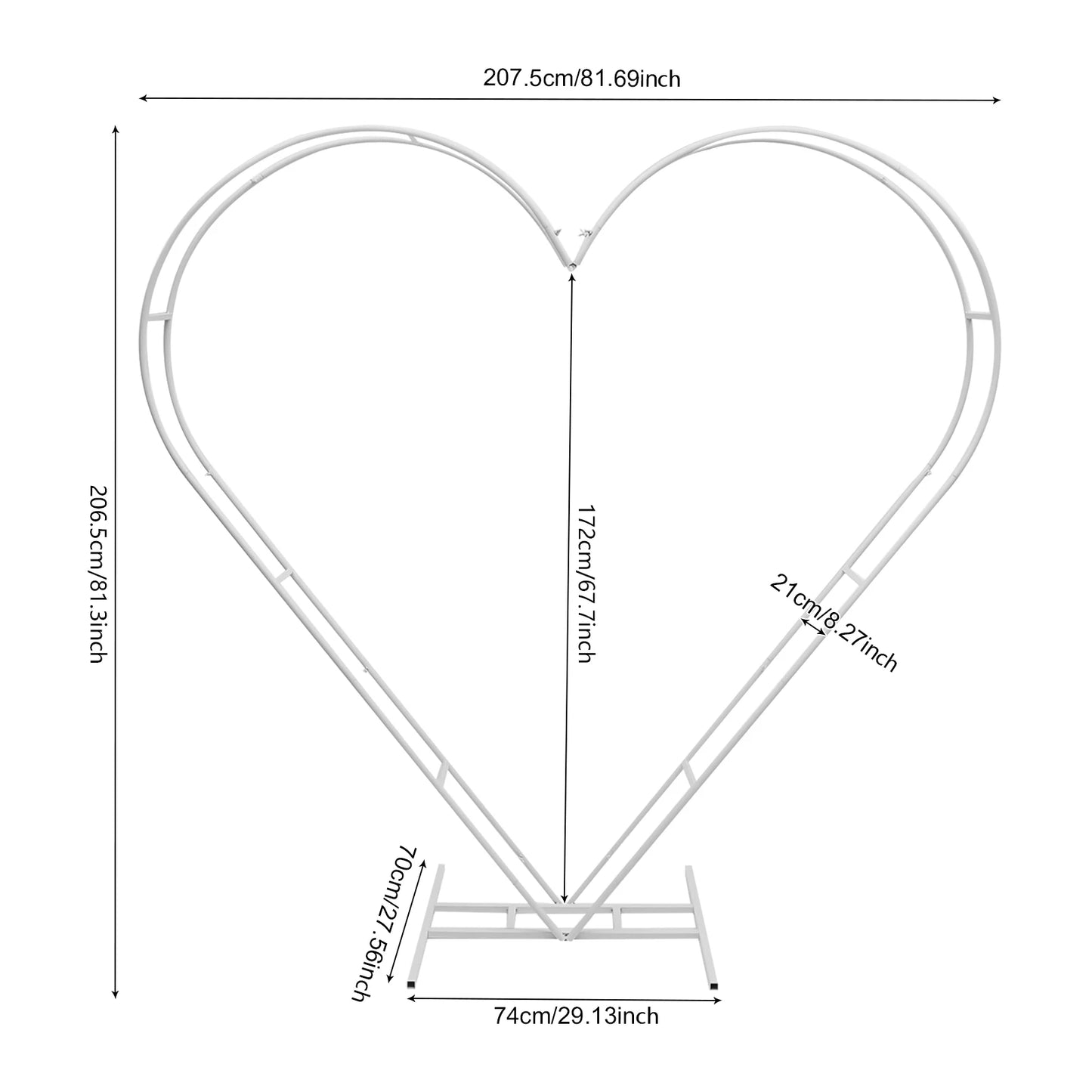 Heart Shape Wedding Metal Arch Backdrop Iron Stand