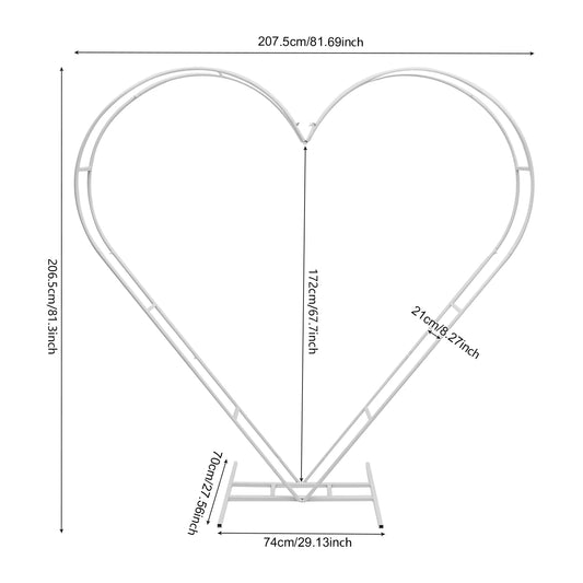 Heart Shape Wedding Metal Arch Backdrop Iron Stand