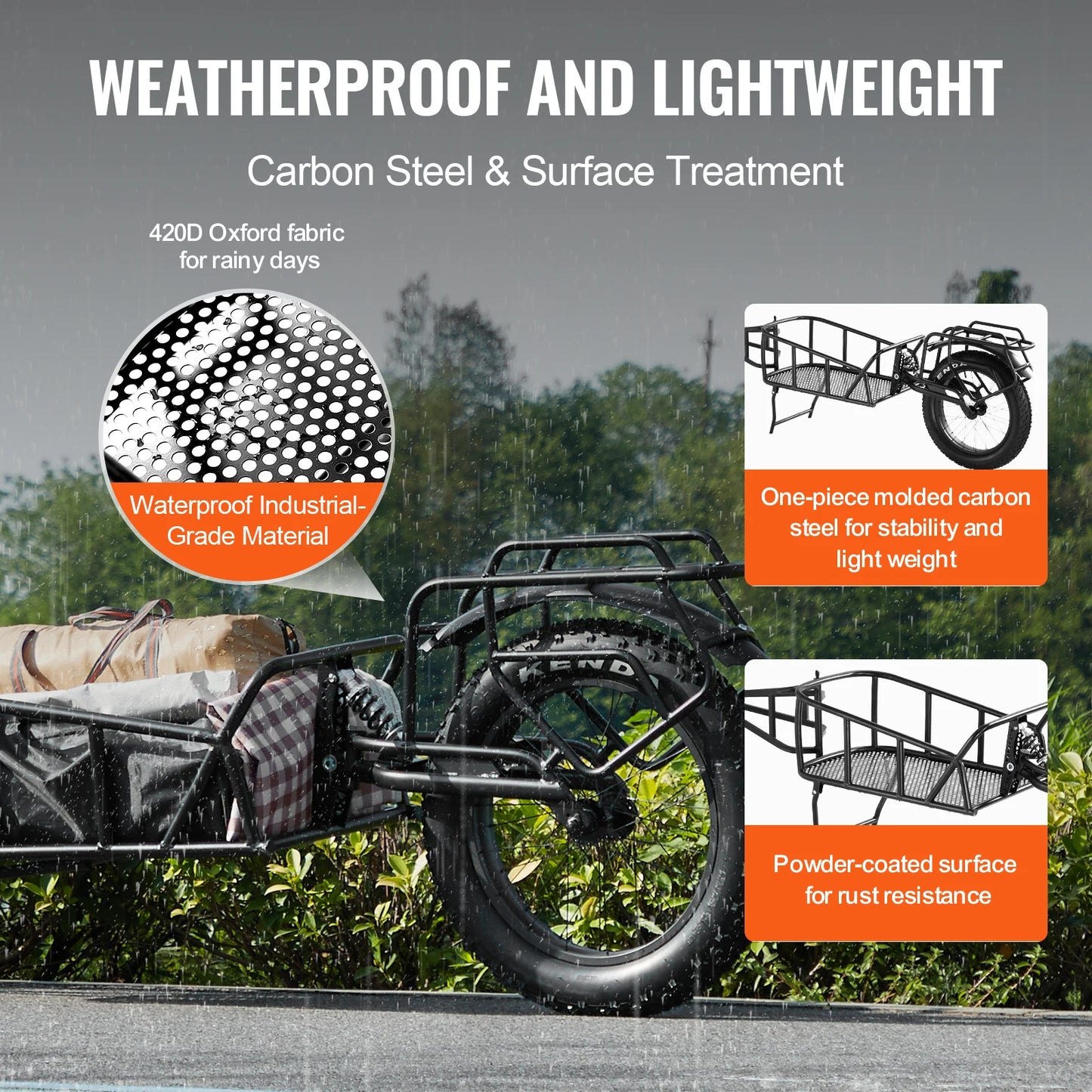 SucceBuy 70 Lbs Bike Cargo Trailer With Universal Hitch