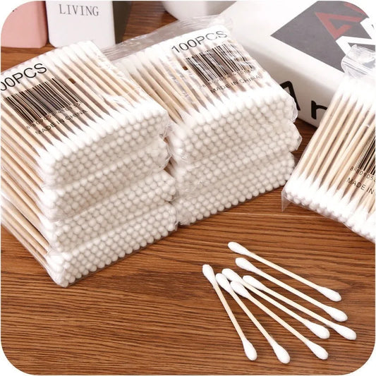 disposable double head cotton swabs hygienic cleaning for home use makeup remover ear cleaning cotton swabs