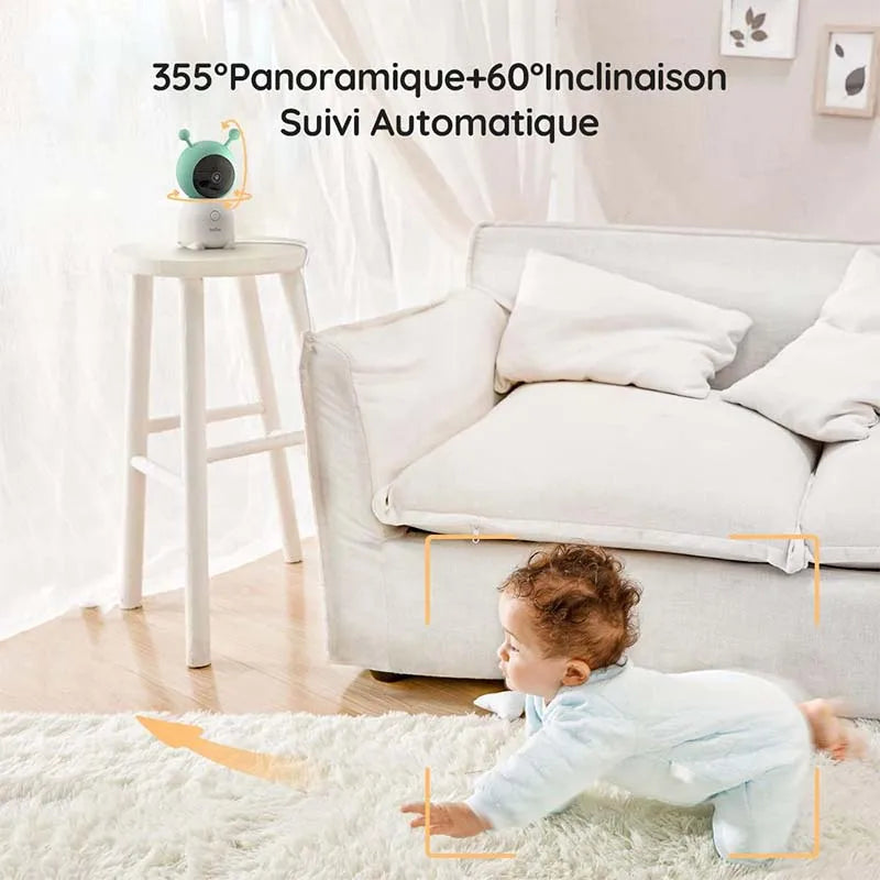 BOIFUN 2K Baby Monitor Camera With App Control Auto Tracking