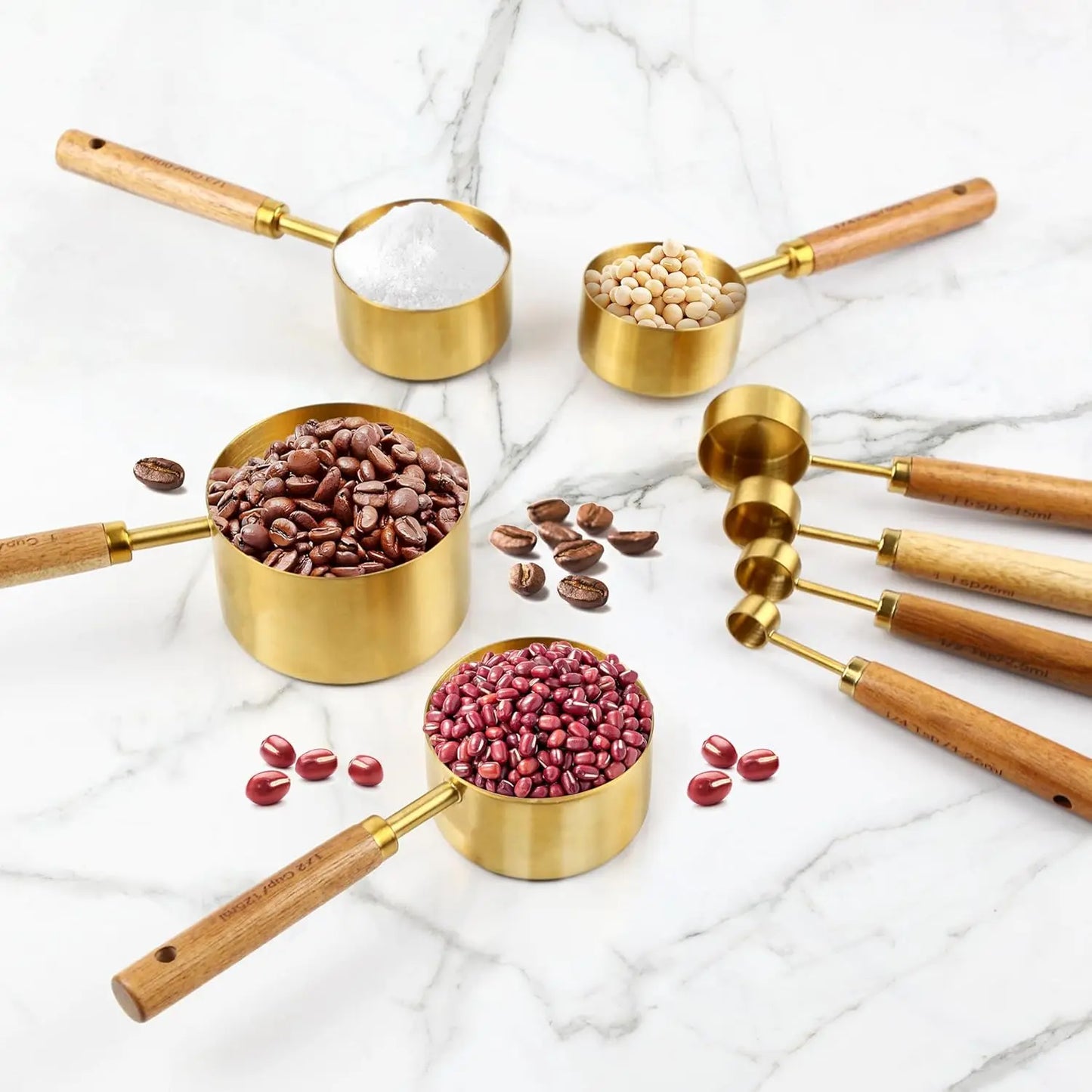 Stainless Steel Measuring Spoons And Cups Set With Leveler