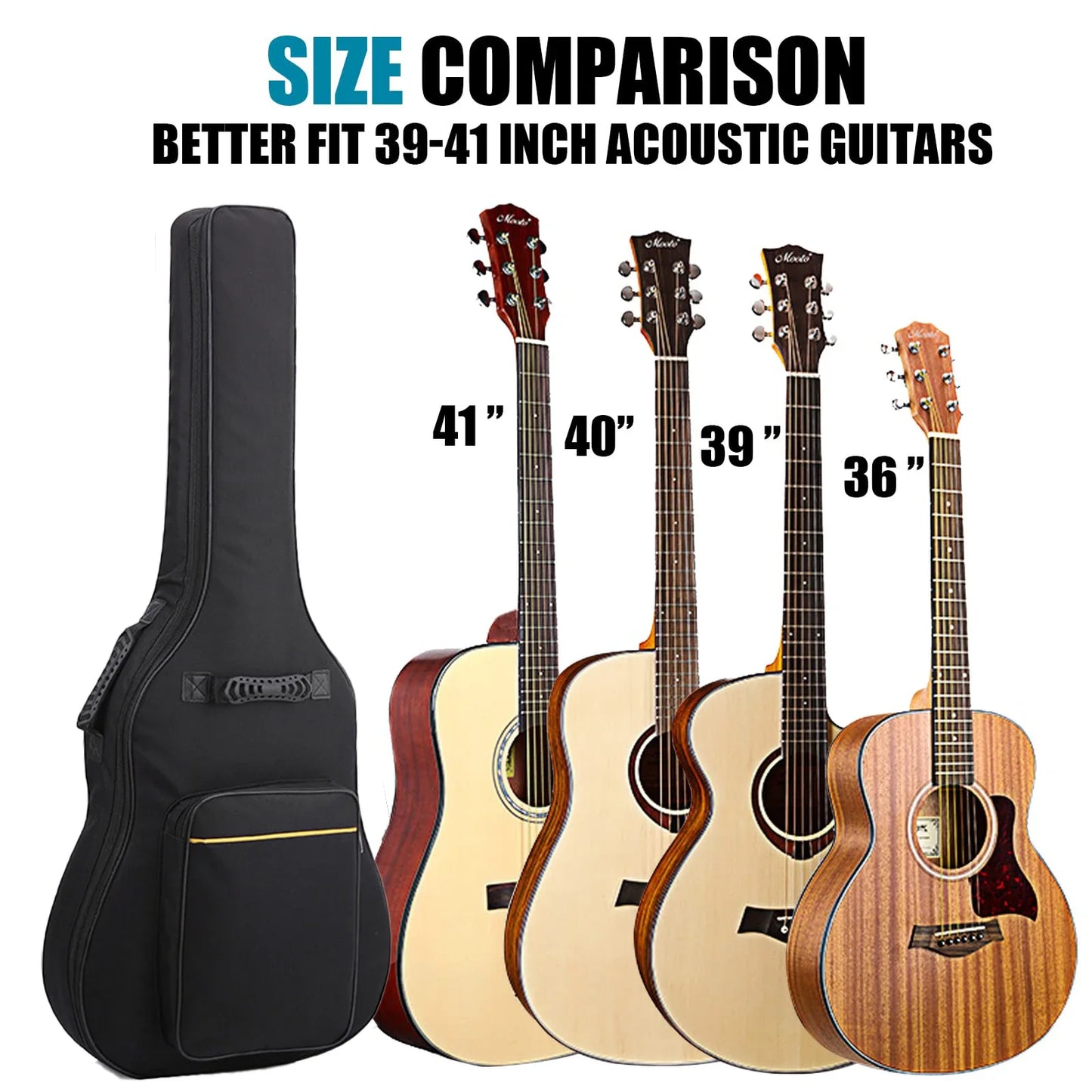 Acoustic Guitar Bag Water Resistant With Adjustable Strap Padding