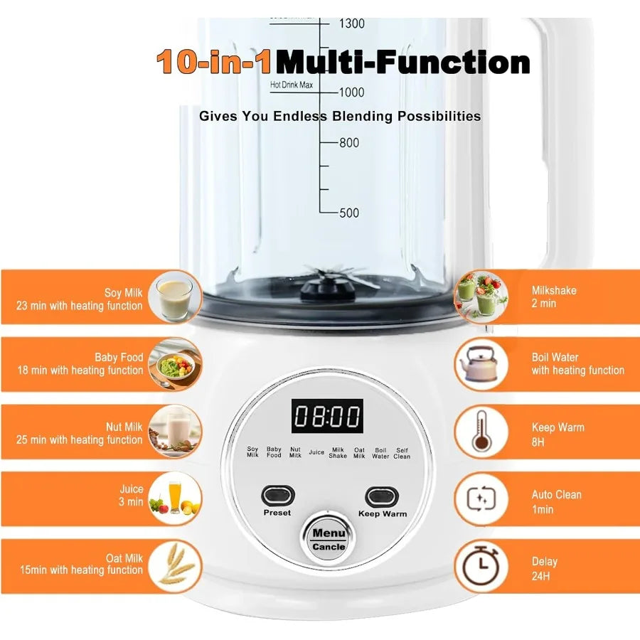 MDNG 10 In 1 Nut Milk Maker With 20 Blades For Smooth Nut Milk