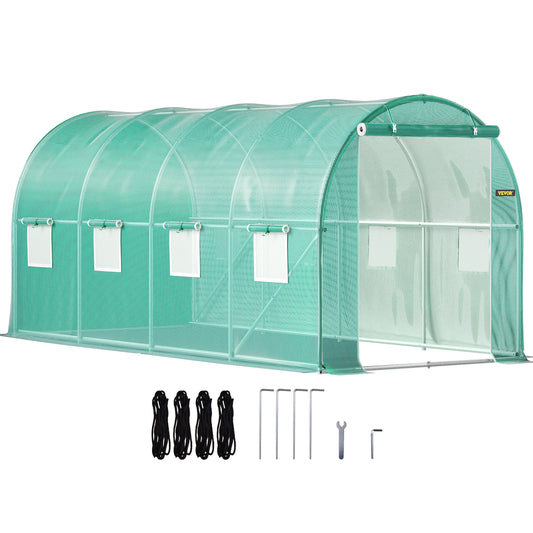 SucceBuy Walk In Tunnel Greenhouse Galvanized Frame And Waterproof Cover