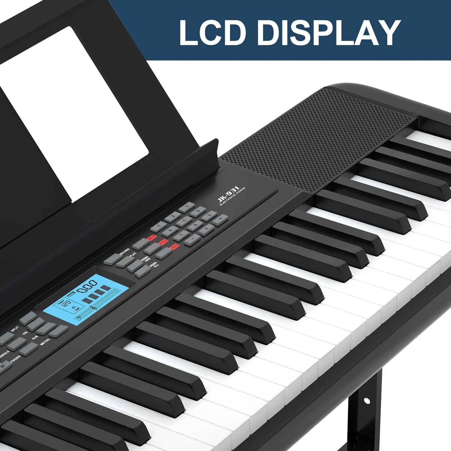 Portable 61Key Electric Piano Keyboard With LCD Screen