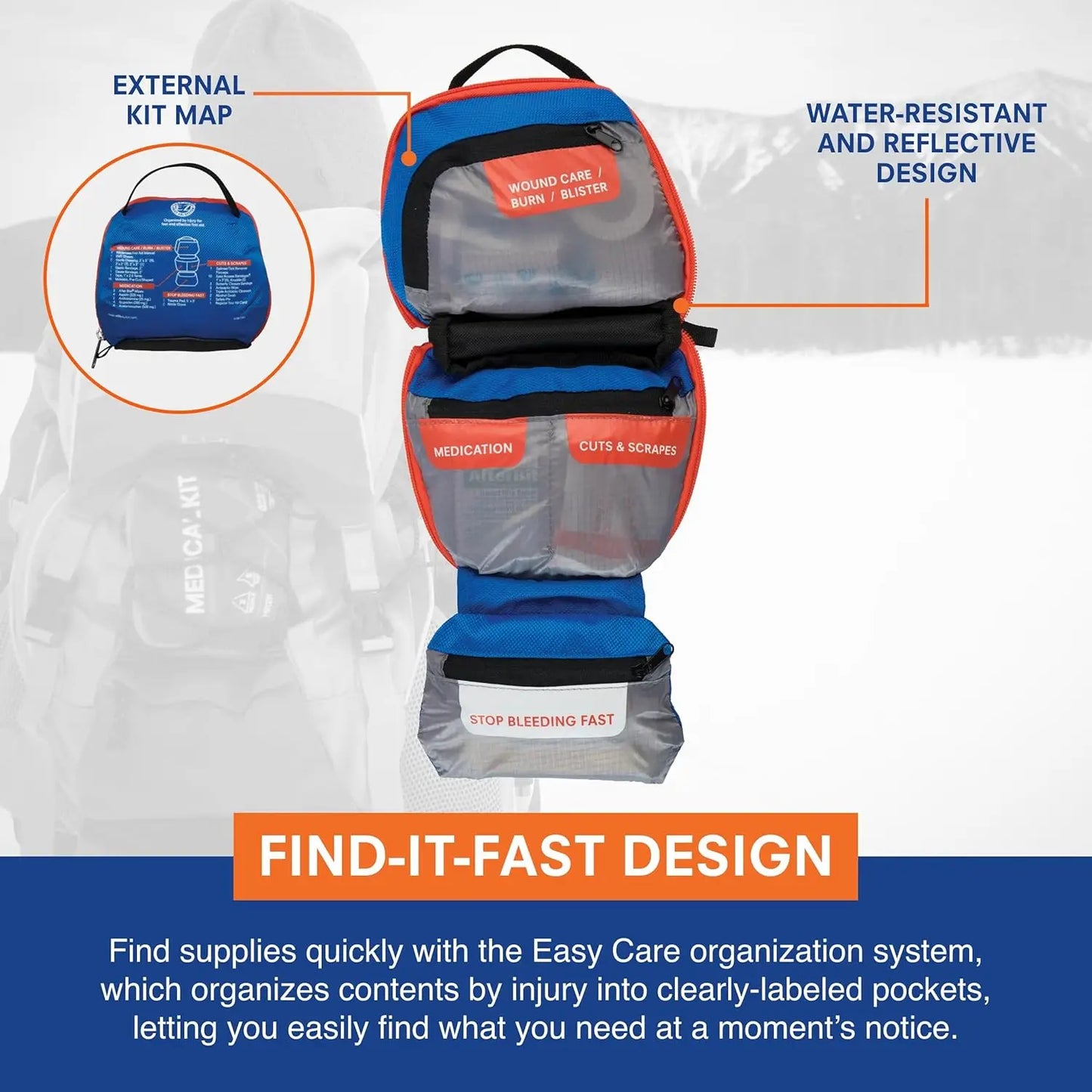 2-Person Emergency First Aid Kit for Hiking and Outdoors