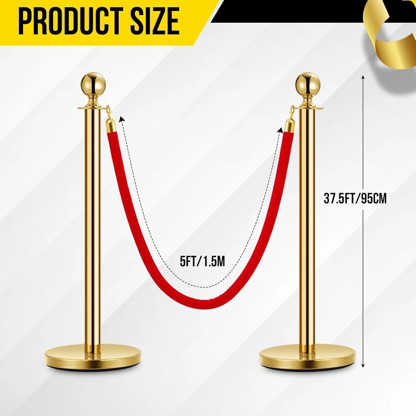 HiMISS Stanchion Posts With Velvet Ropes For VIP Queues