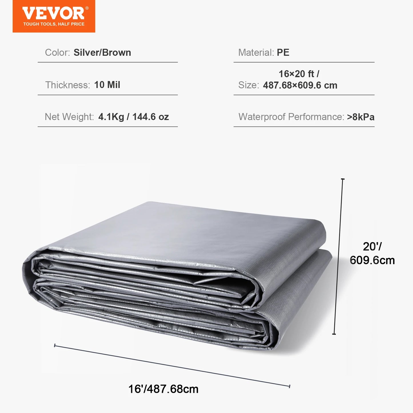 SucceBuy Heavy Duty Tarp Waterproof Tarpaulin With Grommets