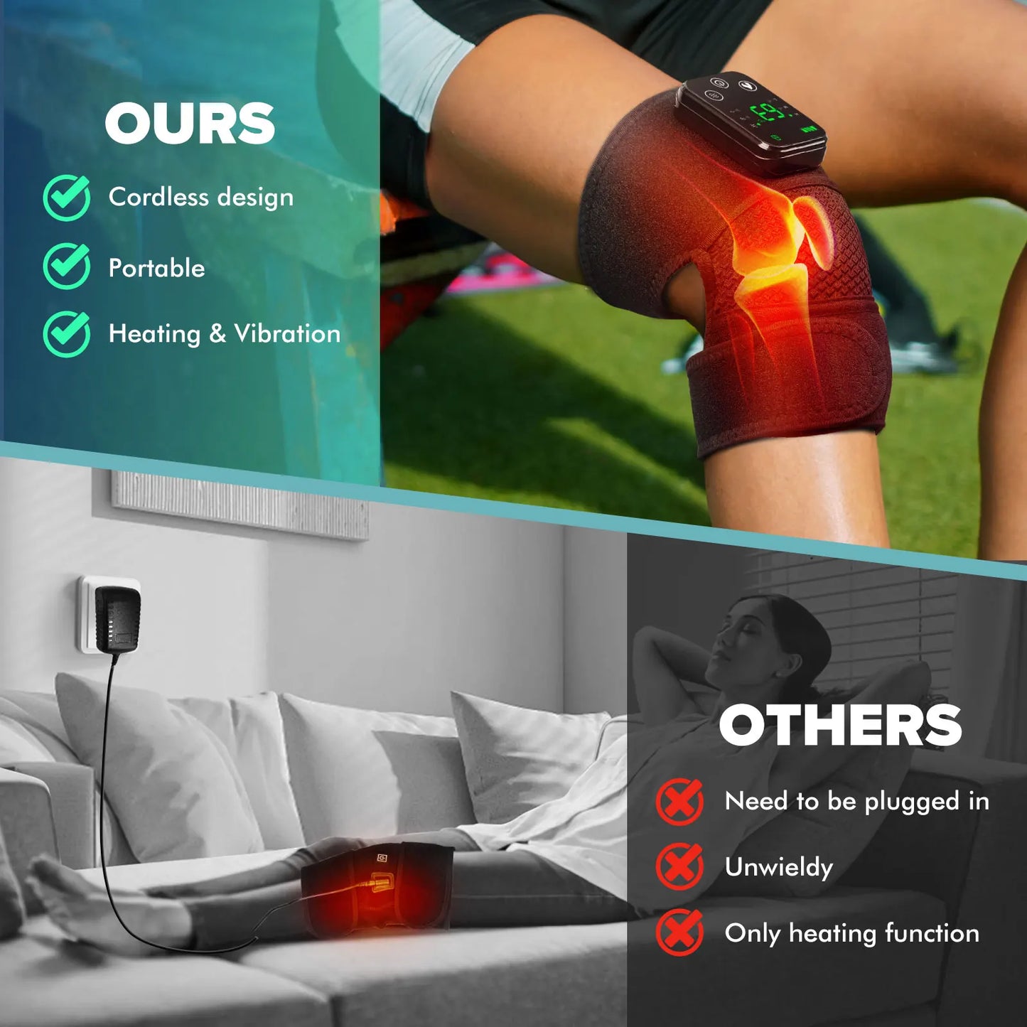 Hailicare Knee Heating Massager With Vibration Therapy Arthritis Relief