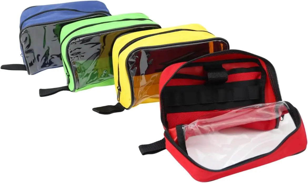 Color Coded First Aid Kit Pouches With Clear Window 4Pack