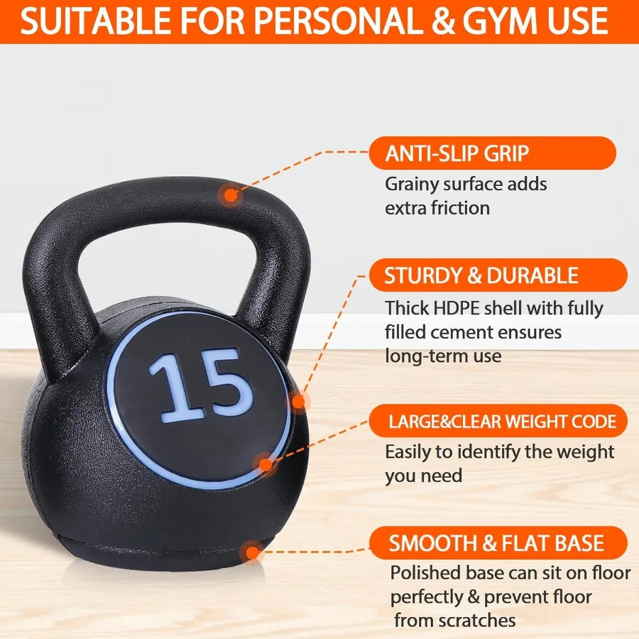 XMSJ Kettlebell Sets Home Gym Essentials 5 10 15 20