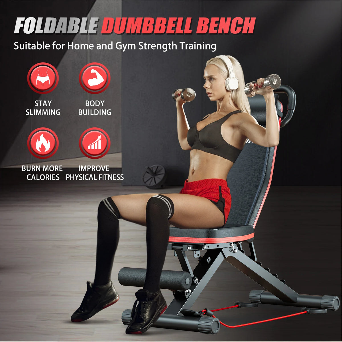 Adjustable Foldable Dumbbell Bench For Home Weight Training