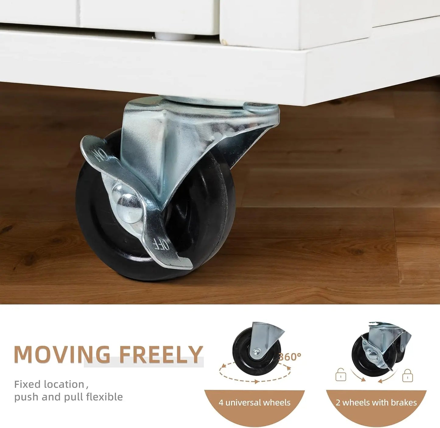 Rolling Kitchen Island Cart With Storage Cabinet And Drawer
