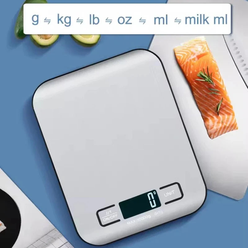 Digital Kitchen Scale With LED Display 5kg Capacity Stainless Steel