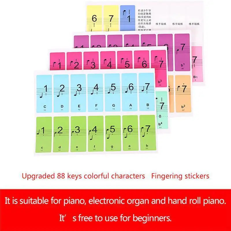 Note Sticker Labels For Keyboard Piano Learning Beginners