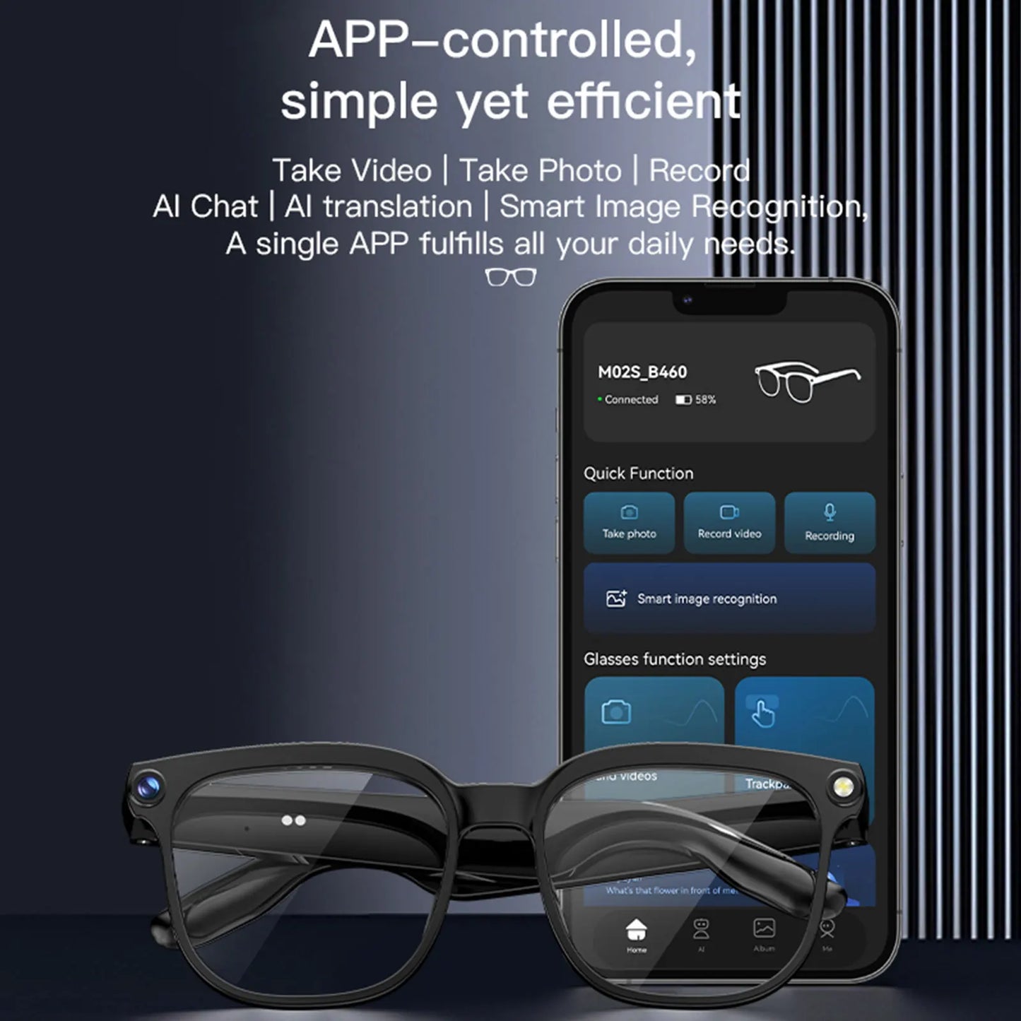 Giinova 8MP HD Camera Glasses With 1080p Video And Stabilization