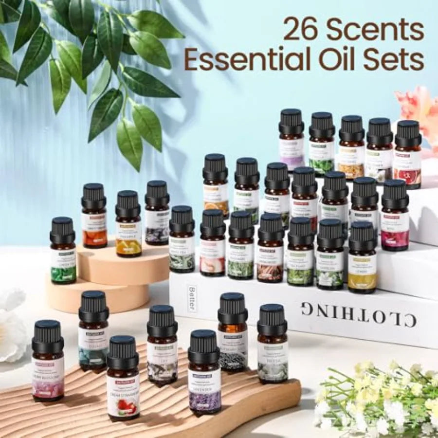 26 Pcs Essential Oils Set 10ml Fragrance Oil Aromatherapy Kit for Diffuser Humidifier Aromatherapy-Oils for Candle Making