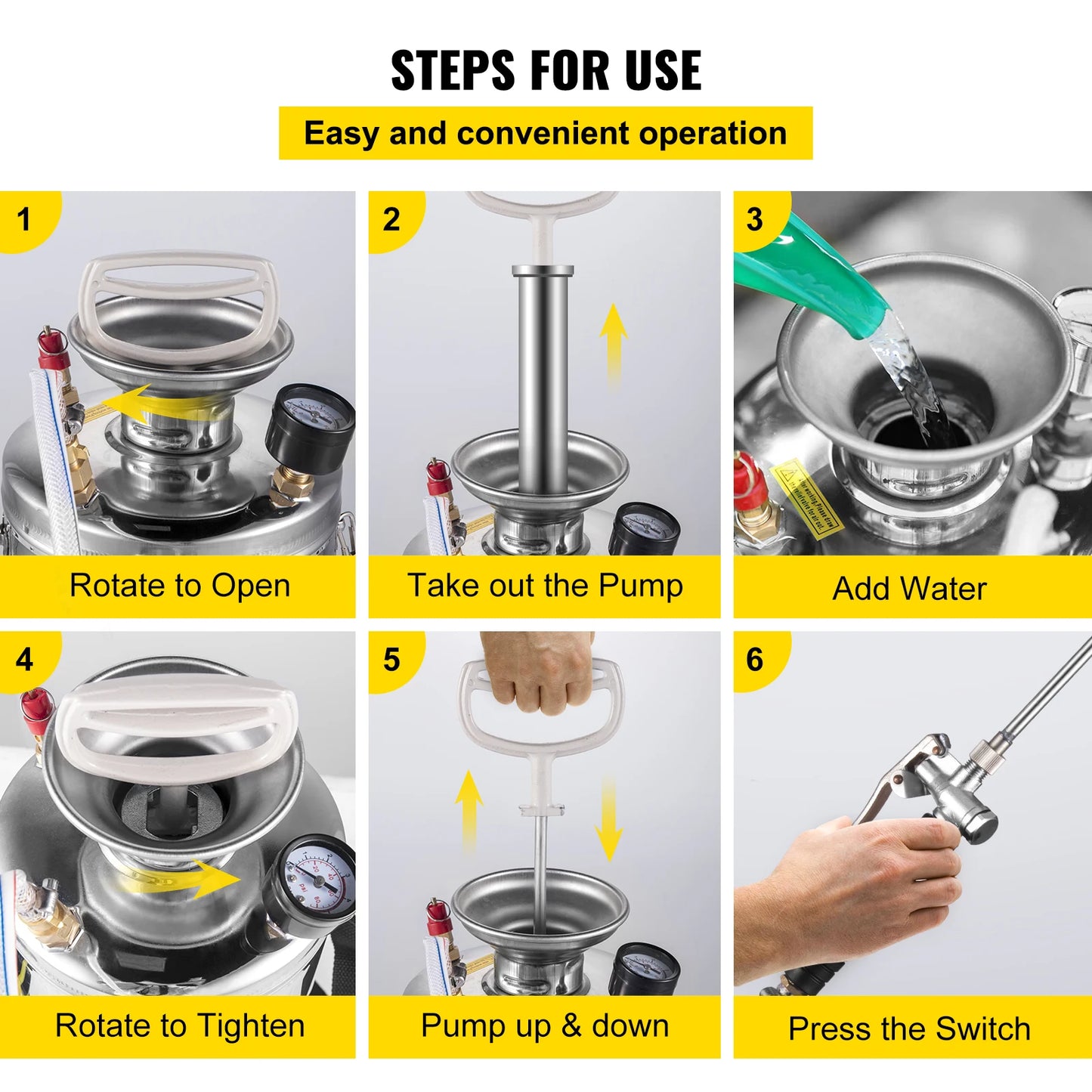 Hand Powered Stainless Steel Sprayer For Garden And Lawn Cleaning