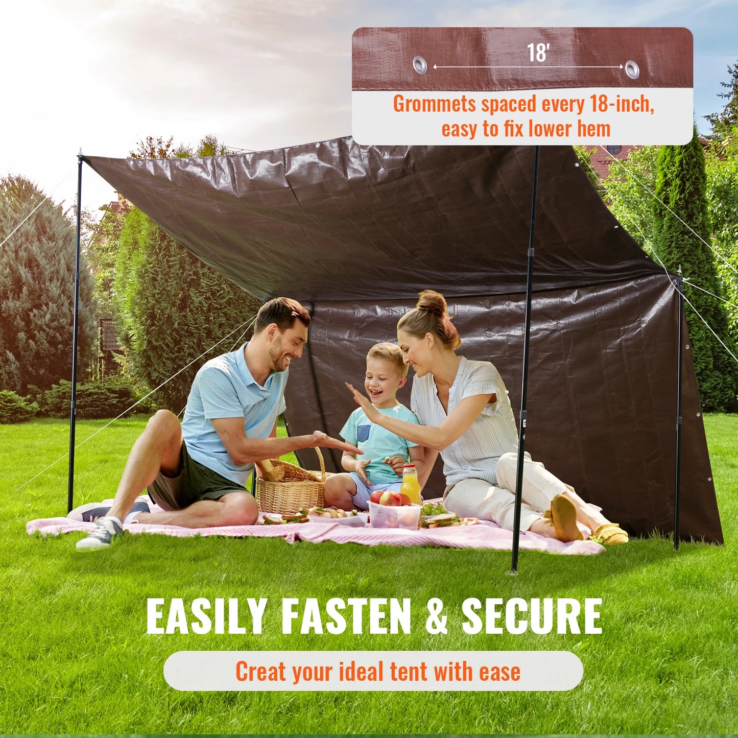 SucceBuy Heavy Duty Tarp Waterproof Tarpaulin With Grommets