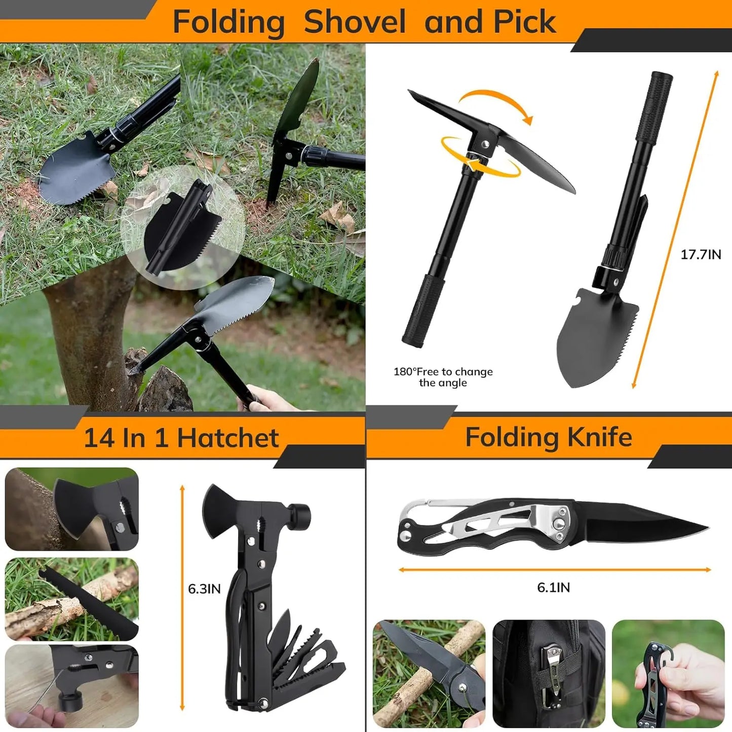 250 Piece Survival Kit With First Aid And Tactical Gear For Outdoors