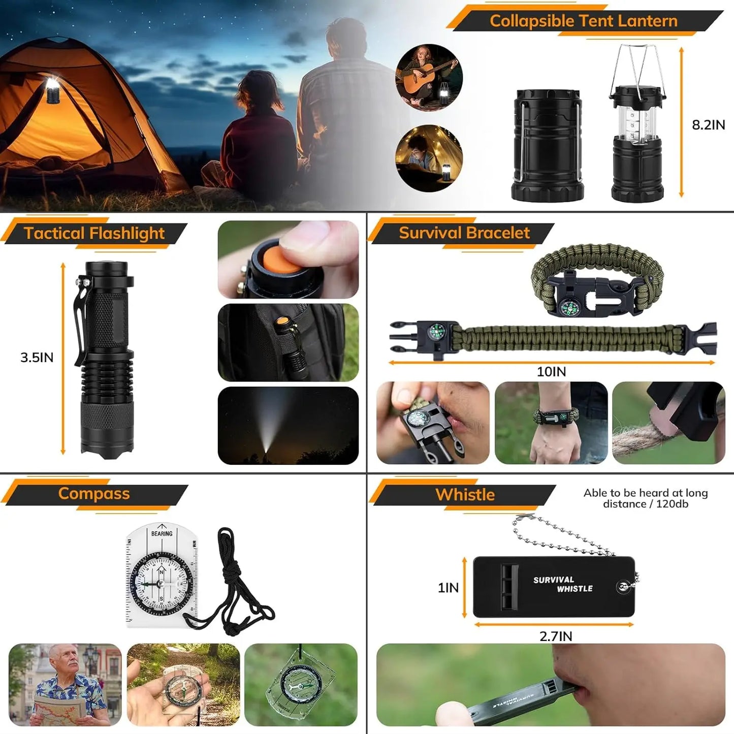 250 Piece Survival Kit With First Aid And Tactical Gear For Outdoors
