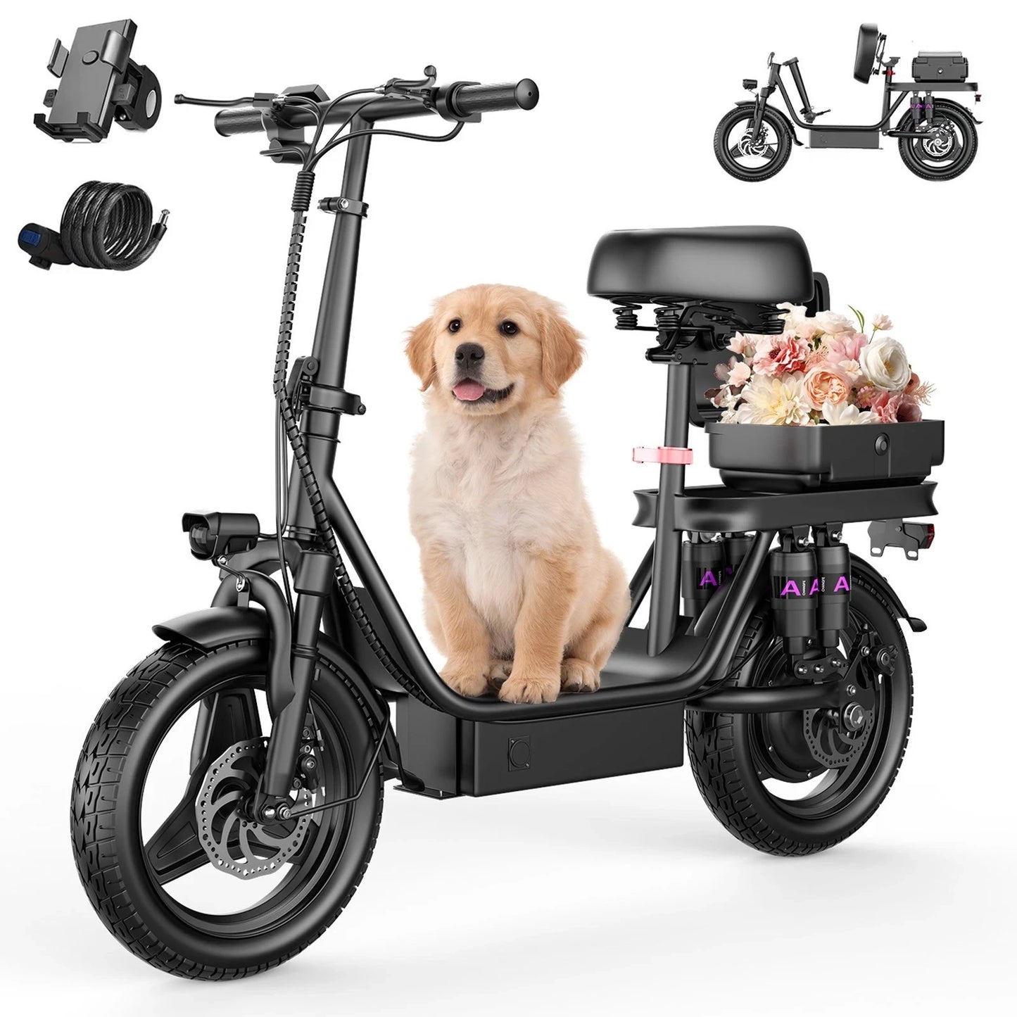UPlee GQ8 Folding EBike For Adults With 250W Peak Motor