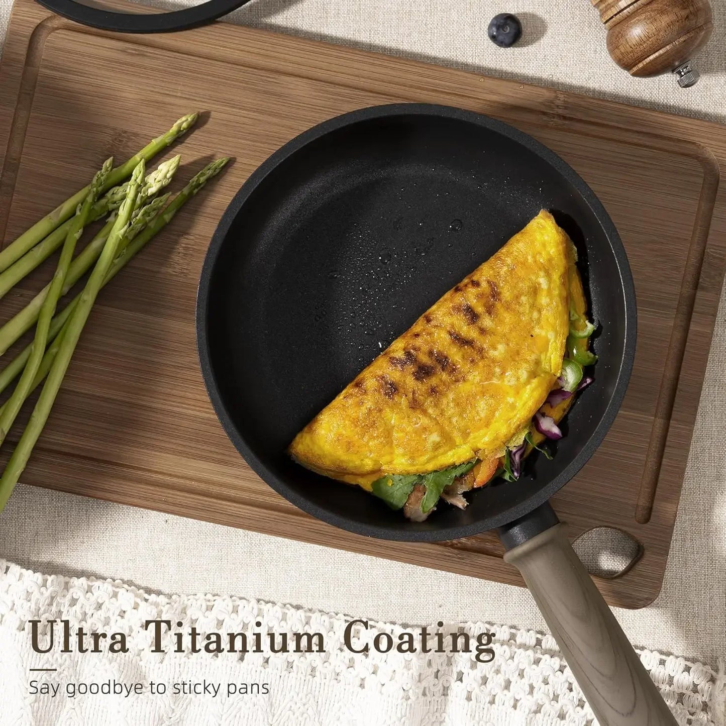 Nonstick Pots And Pans Set Titanium Induction Cookware PFAS Free