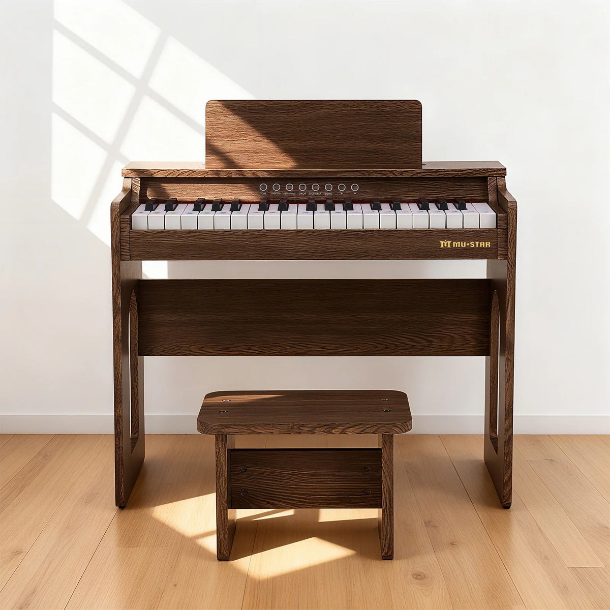 Mustar Digital Piano Keyboard Set With Bench And Educational Accessories