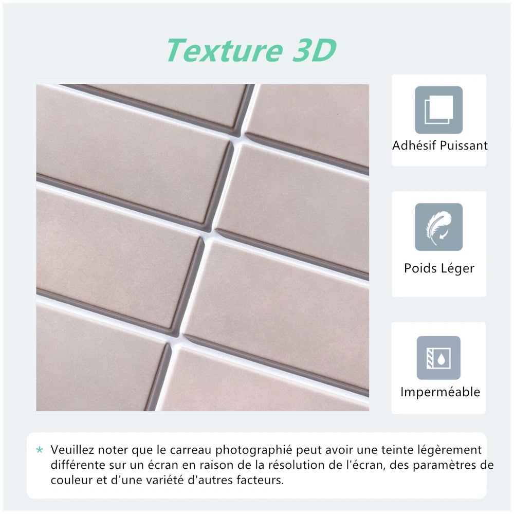 Self Adhesive 3D Tile Stickers For Kitchen And Bathroom