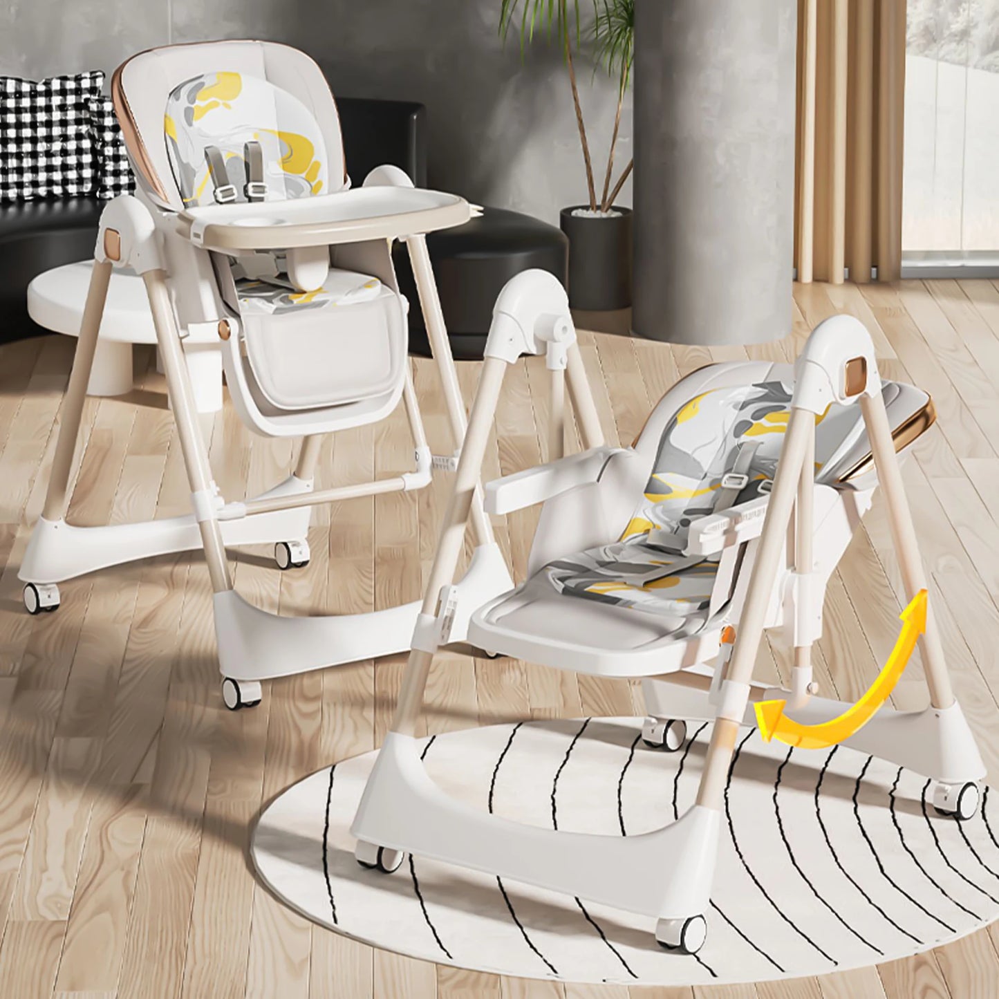 6-in-1 Baby High Chair Swing Combo for Infants and Toddlers