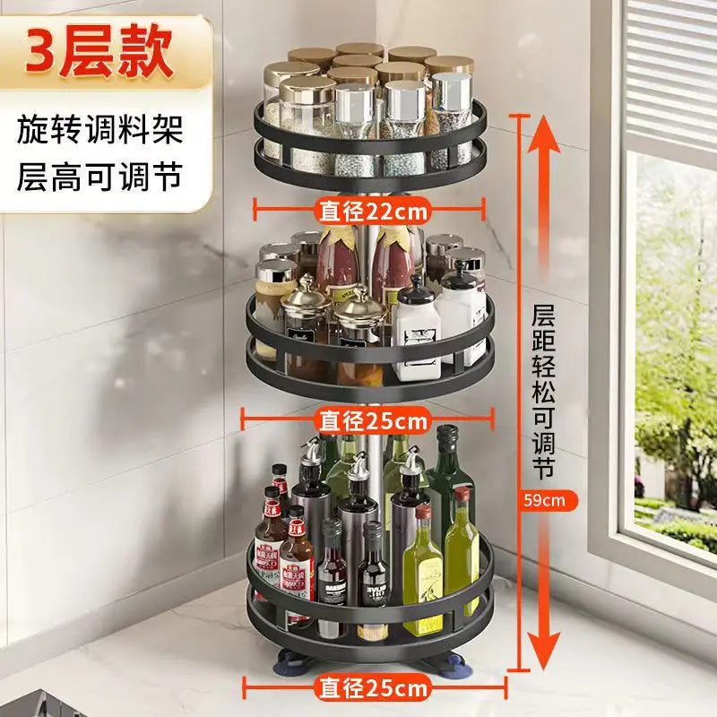 360 Rotating Spice Rack Organizer for Kitchen Seasonings