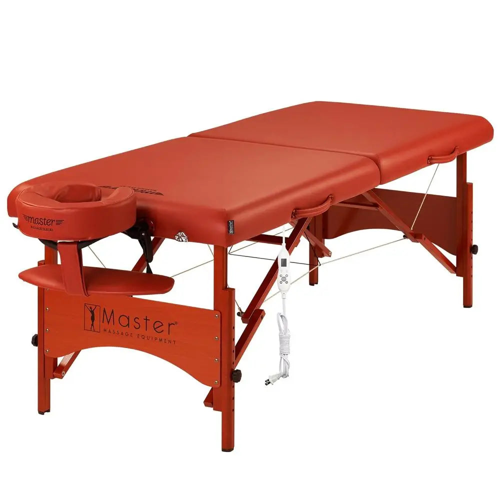 Portable 28 Heated Massage Table Kit with Adjustable Therma-Top, Cinnamon, for Tattoos & Lashes
