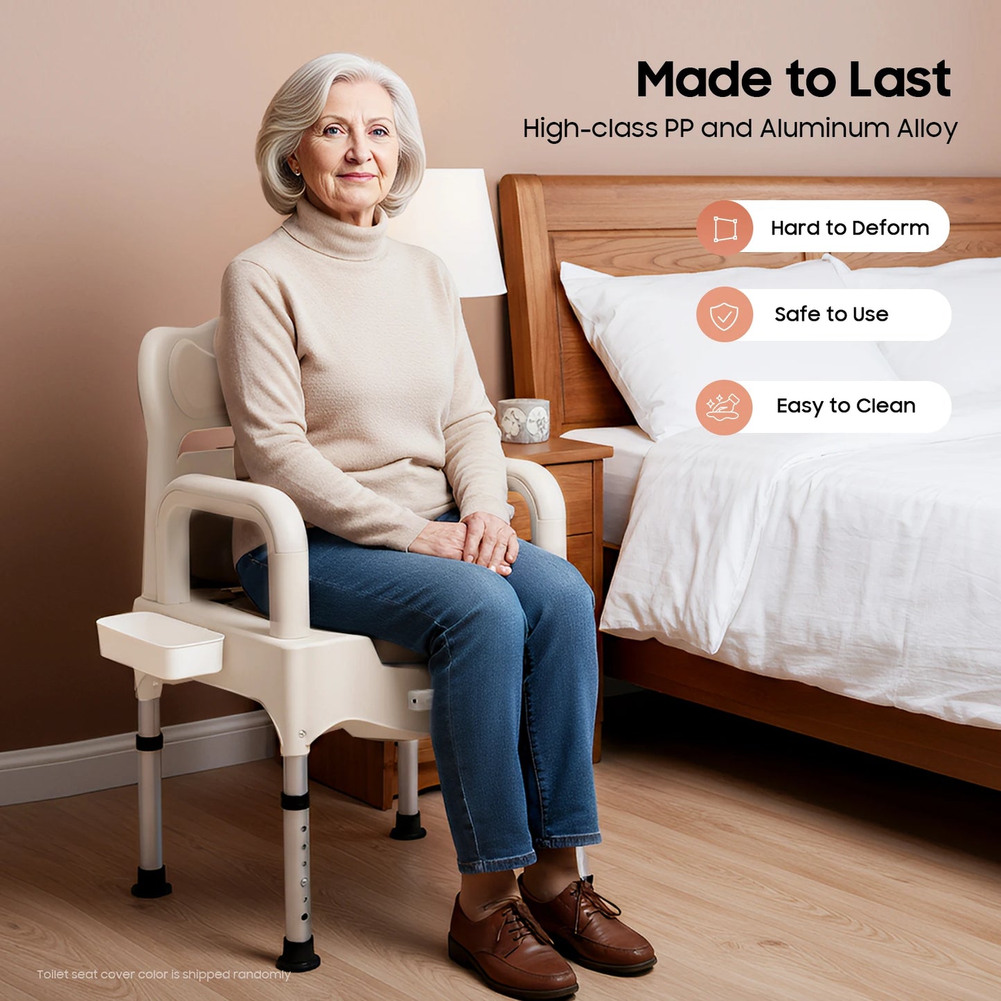 Bymaocar Toilet Chair For Elderly With Adjustable Height Aluminum