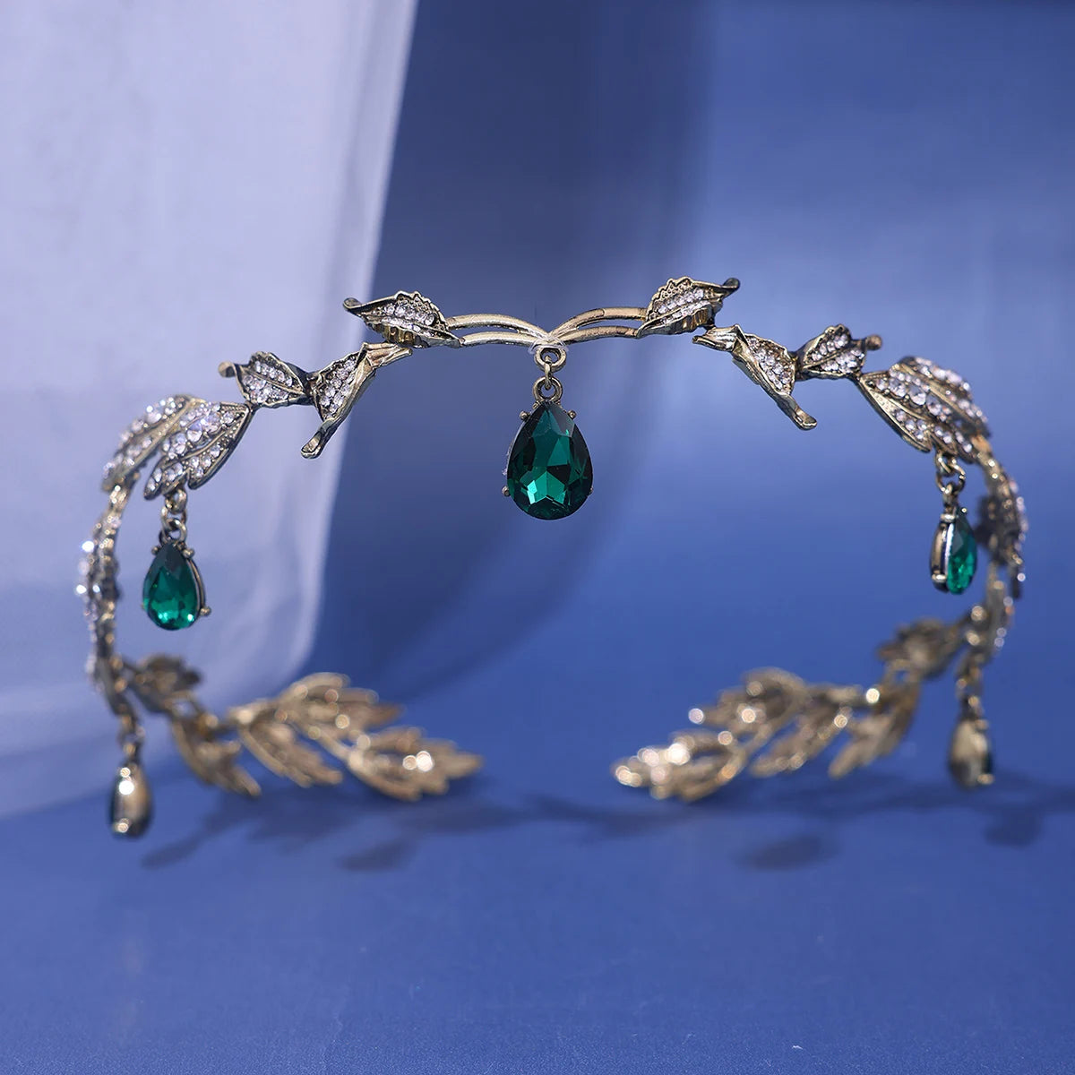 Crystal Rhinestone Waterdrop Tiara Crown Headband For Wedding