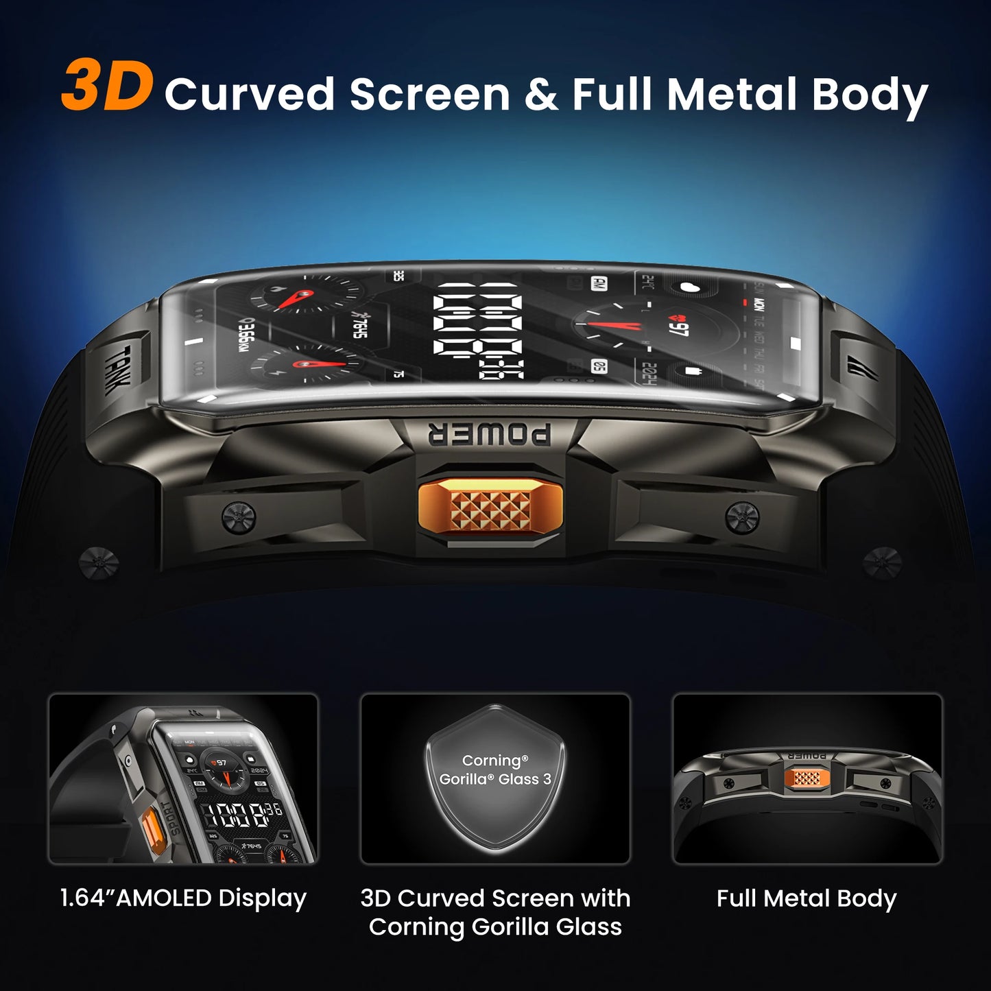 KOSPET TANK X2 Smart Watch IP69K 5ATM Waterproof AMOLED