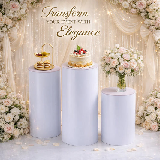Wedding Round Cylinder Stand Set Acrylic PVC Modern Decor