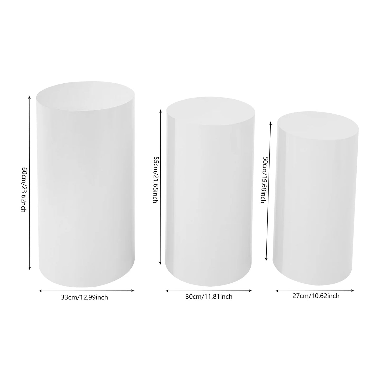 Zhejiang Electronic Round Cylinder Pedestal Stand Set for Cake Display
