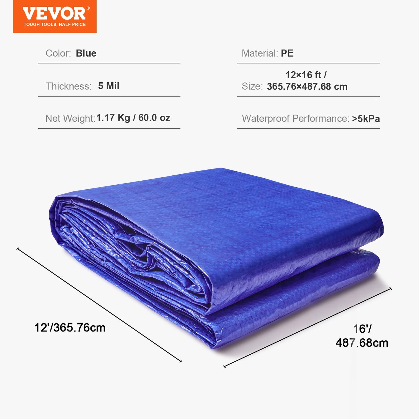 SucceBuy Heavy Duty Tarp Waterproof Tarpaulin With Grommets